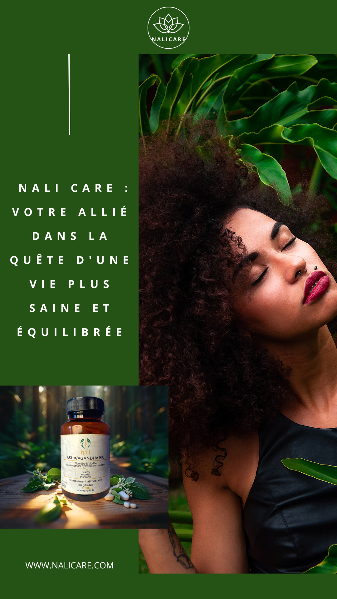 Ashwagandha Bio - Anti-Stress Naturel pour stopper Chute et stimuler Pousse de Cheveux